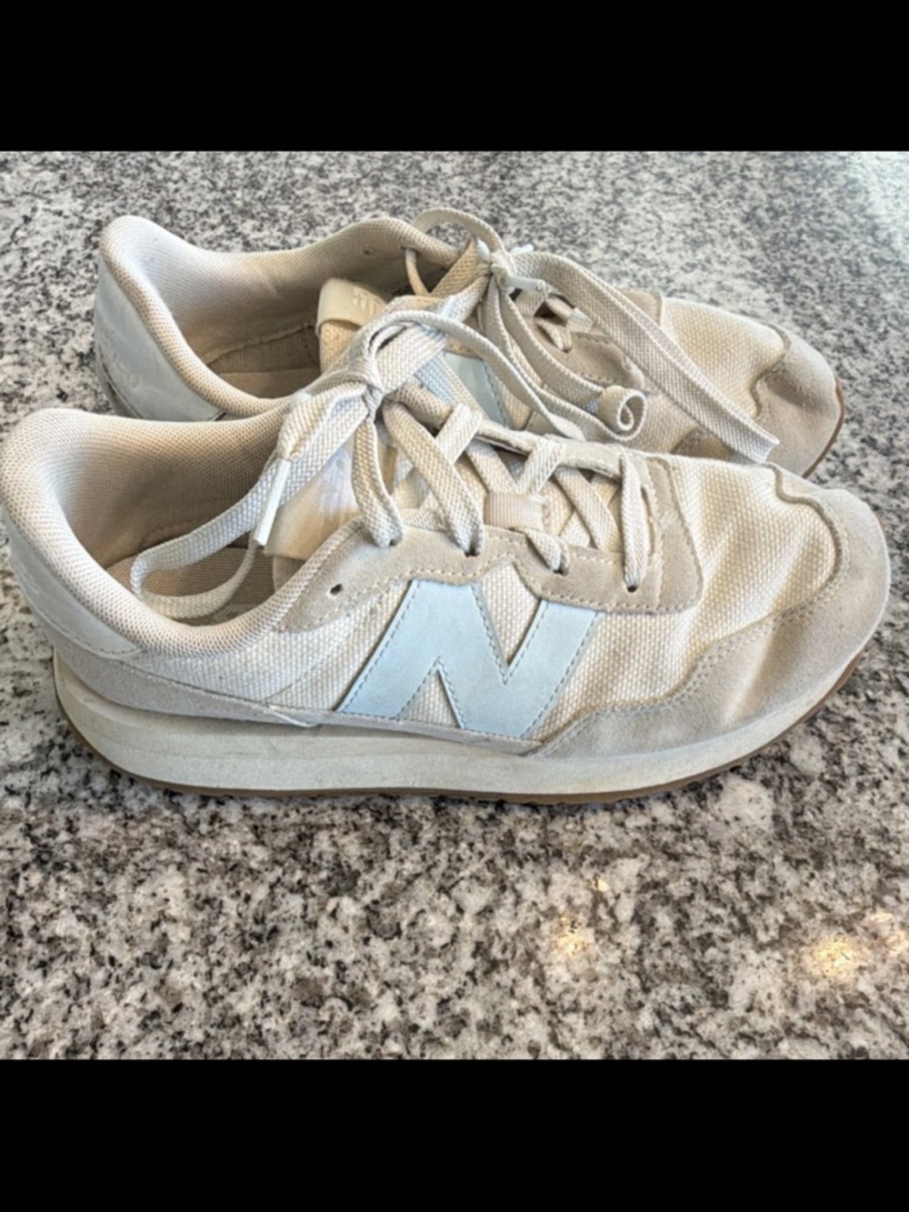 New Balance Cream Mesh Low-Top Sneakers